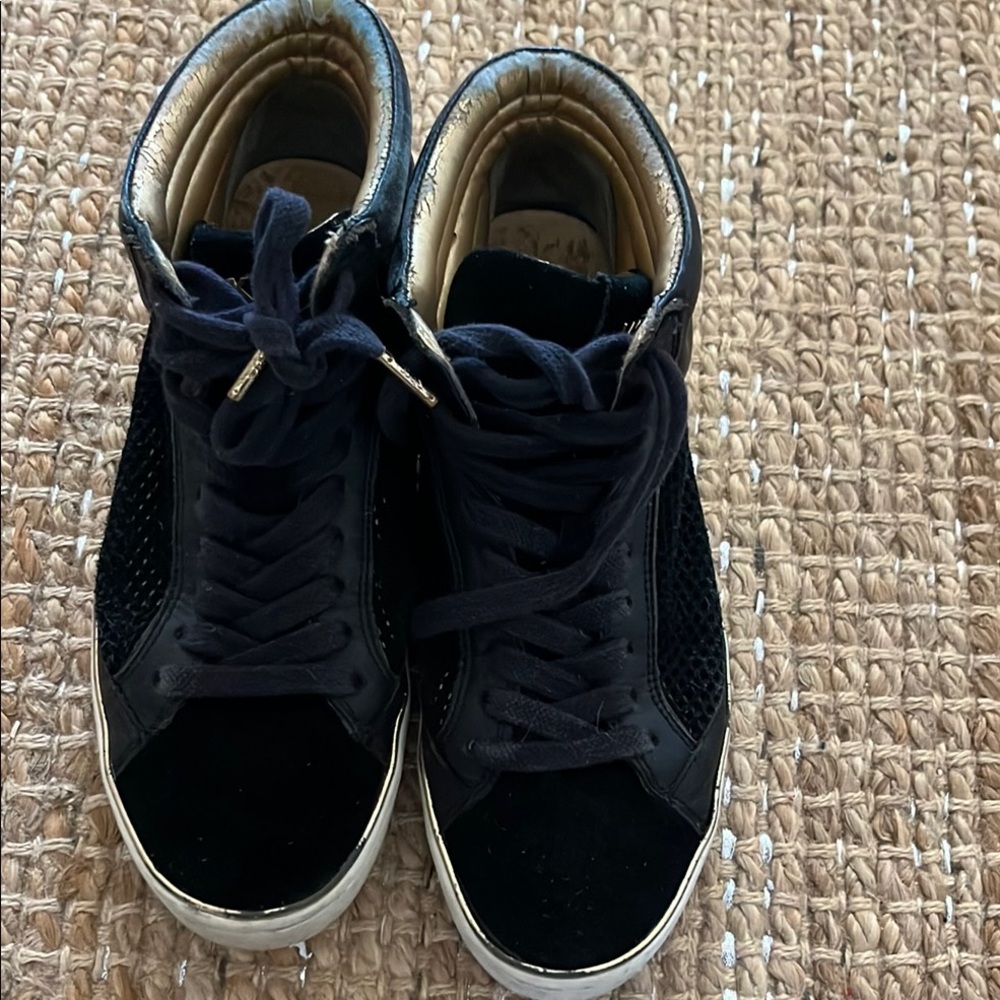 Black Lace-Up High-Top SneakersMichael Kors